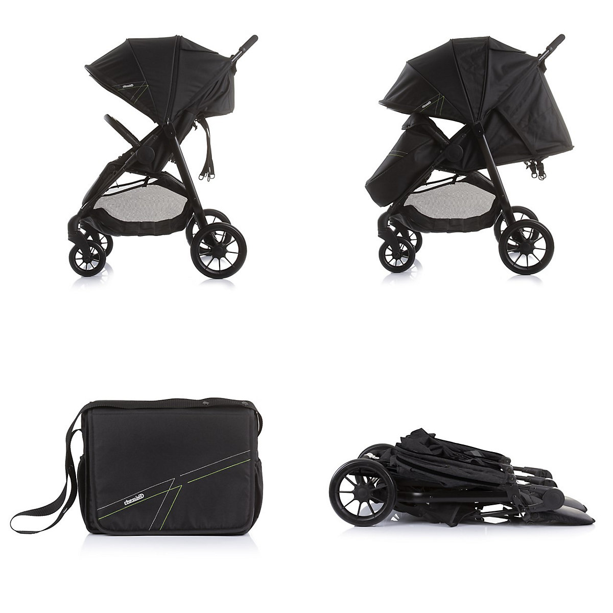 Zwillingskinderwagen Top Stars, 77 cm breit, Wickeltasche, Fußsack Geschwisterwagen