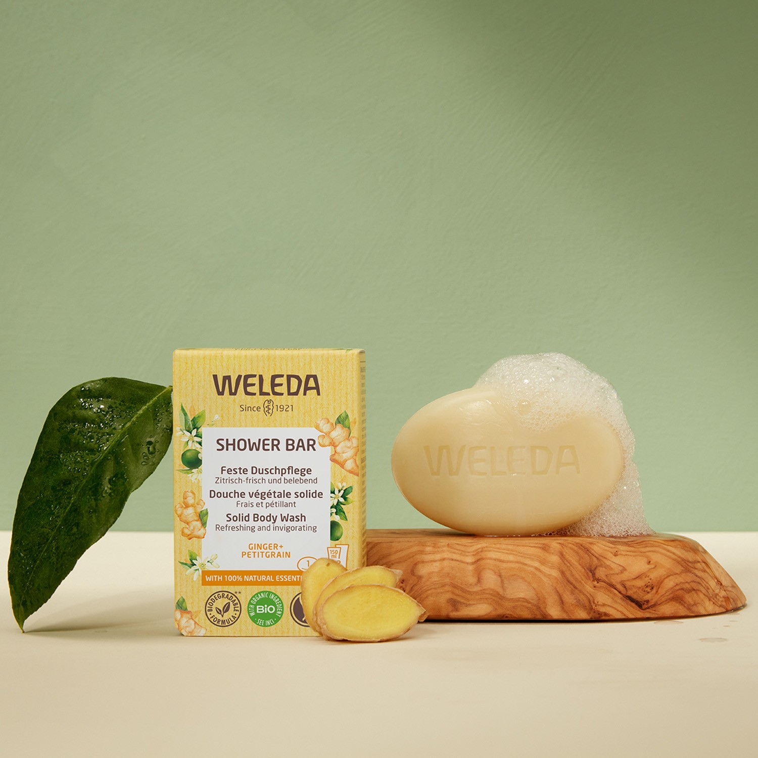 Weleda Čvrsti gel za tuširanje na biljnoj bazi s đumbirom i petitgrainom - 75 g