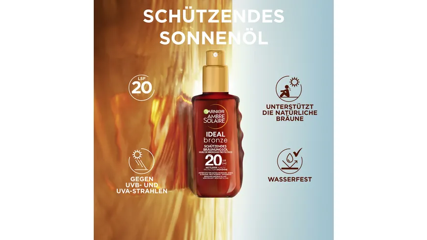 Garnier Ambre Solaire Bräunungs-Öl Ideal SPF20 150 ml
