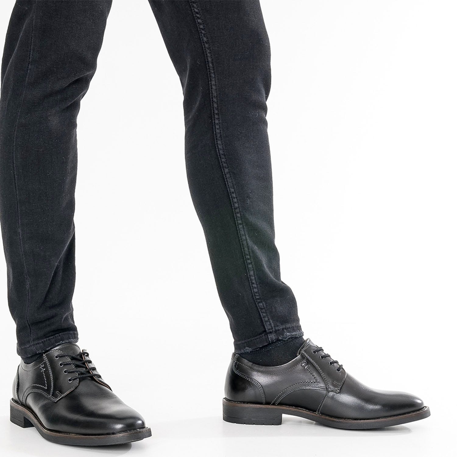 Derby confort noir en cuir