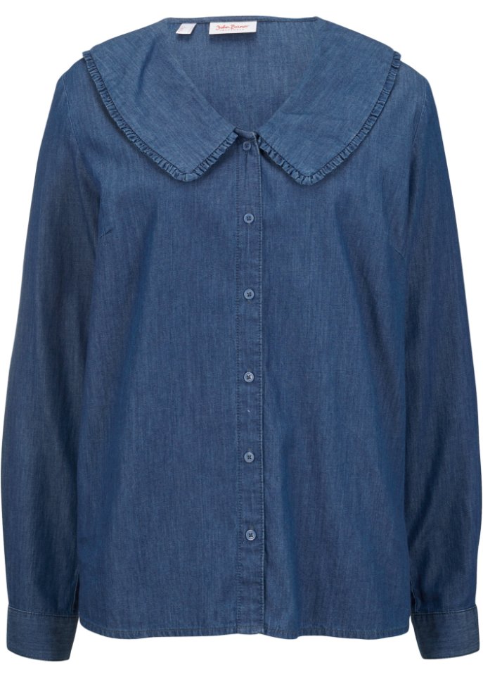 Jeansbluse mit Kragen