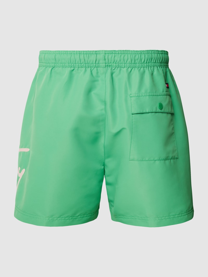 Badehose mit Label-Print in grün