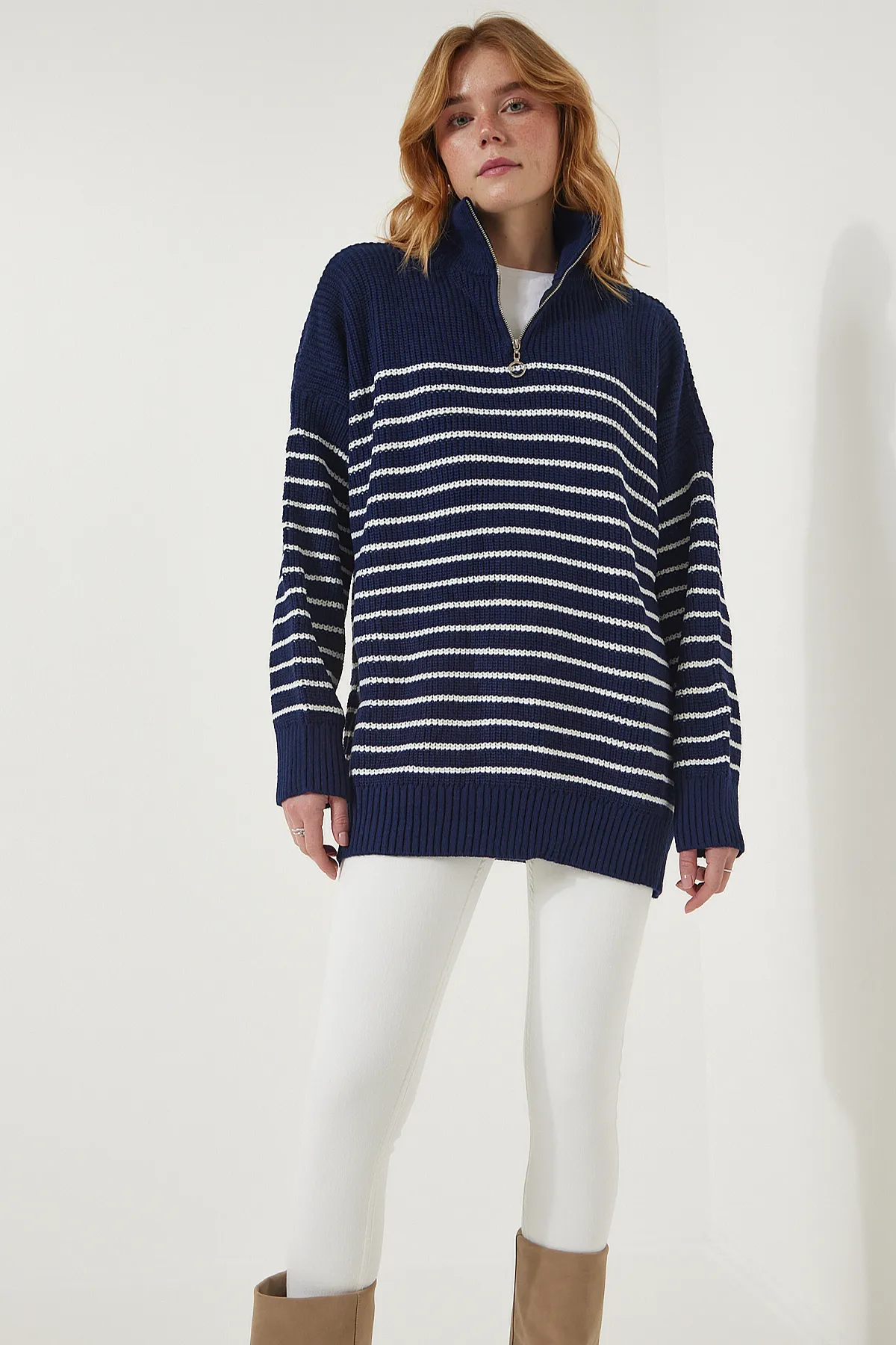 Happiness İstanbul  Pullover - Dunkelblau - Regular Fit