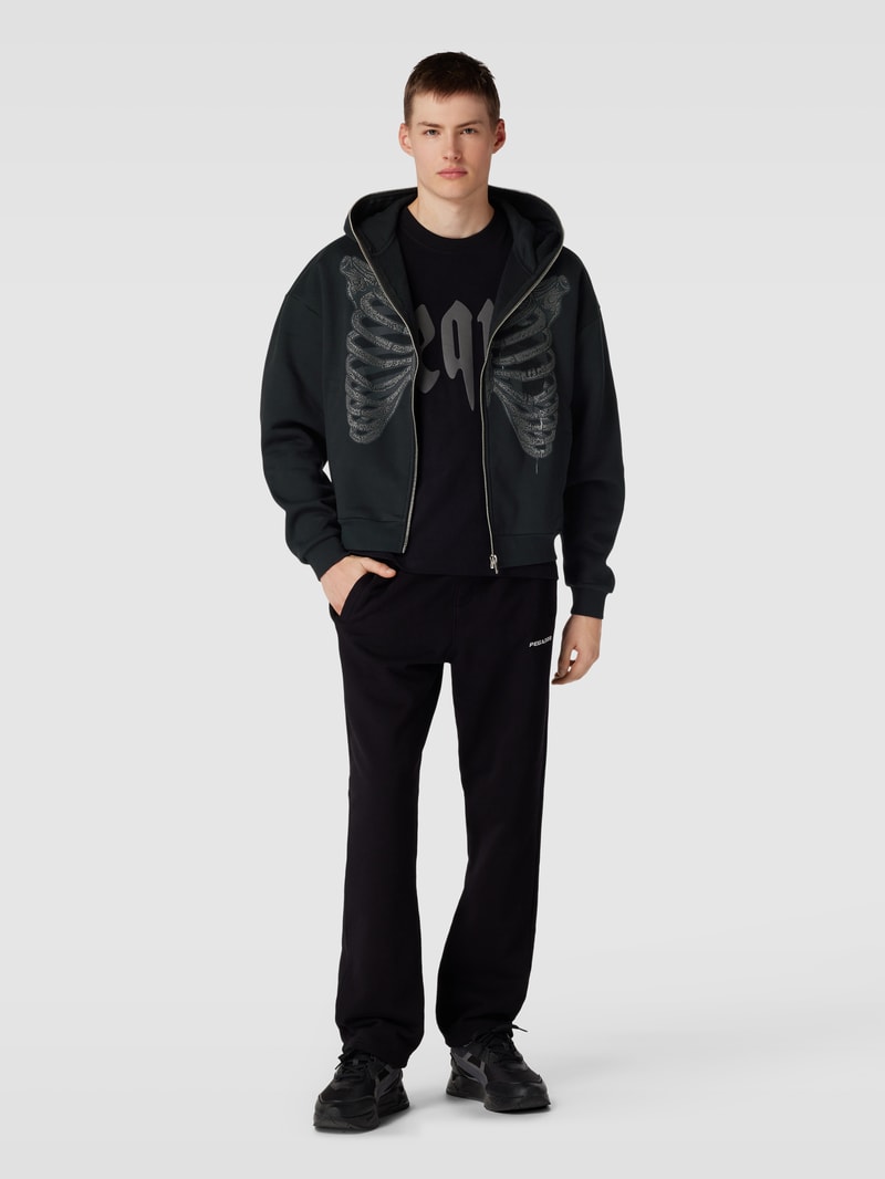 Sweatjacke mit Motiv-Print Modell 'JORHEART' in schwarz