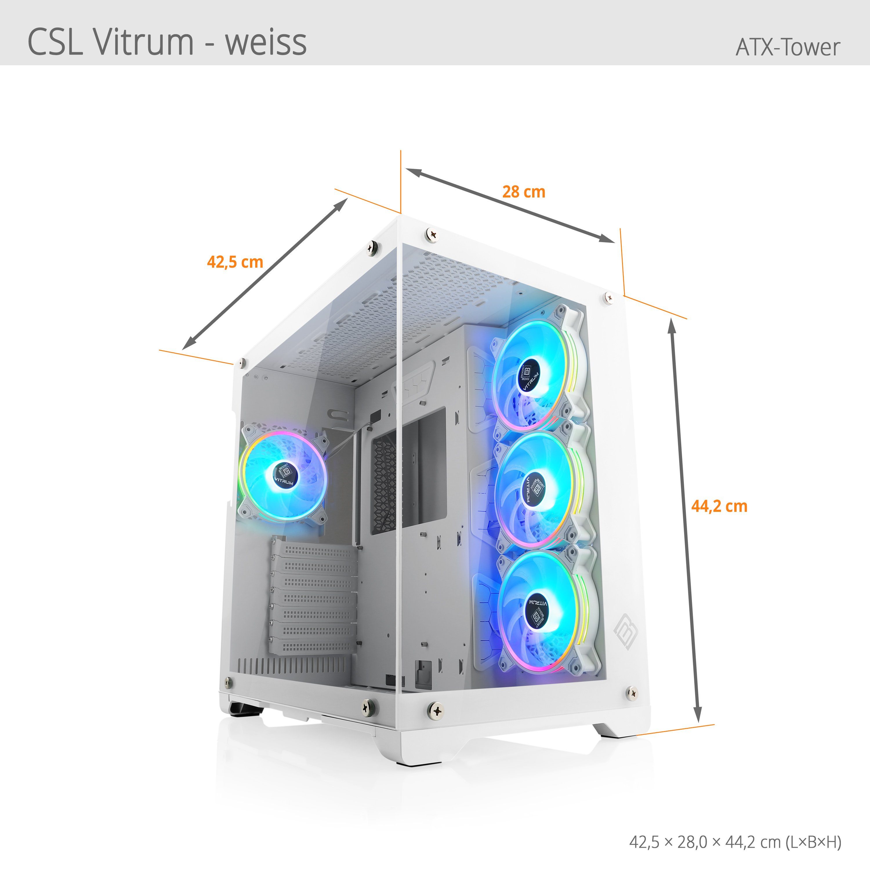 CSL Aqueon C55110 Advanced Edition Gaming-PC (Intel® Core i5 12400F, GeForce RTX 3050, 16 GB RAM, 1000 GB SSD, Wasserkühlung)