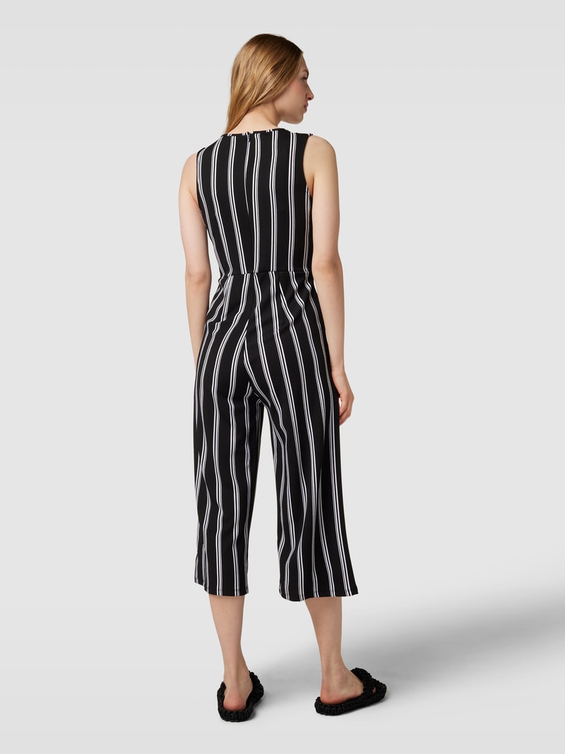 Jumpsuit mit Streifenmuster in schwarz