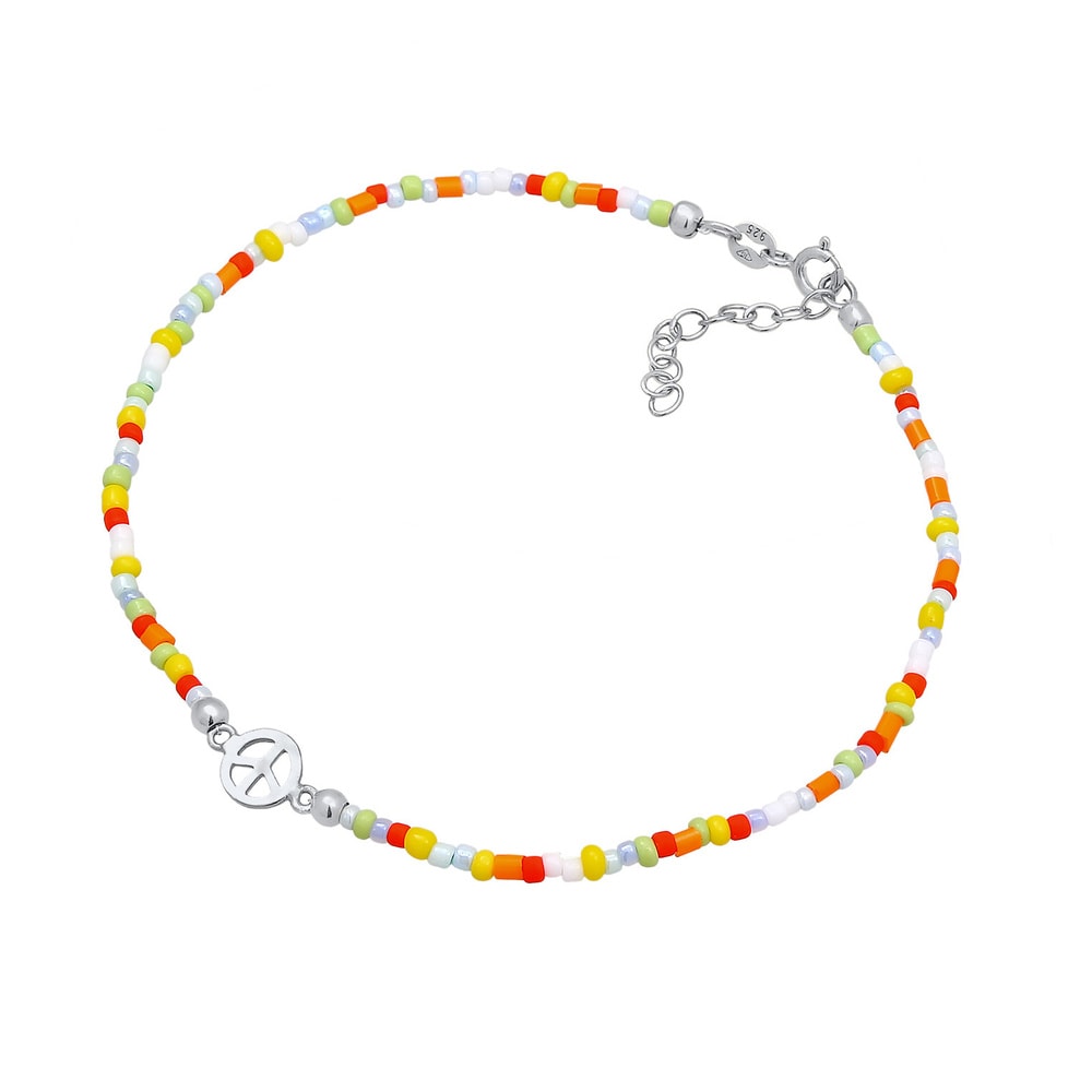 Elli Elli Bracelet de Cheville Femmes Bracelet de cheville Peace Symbole Perles de ver Bijoux