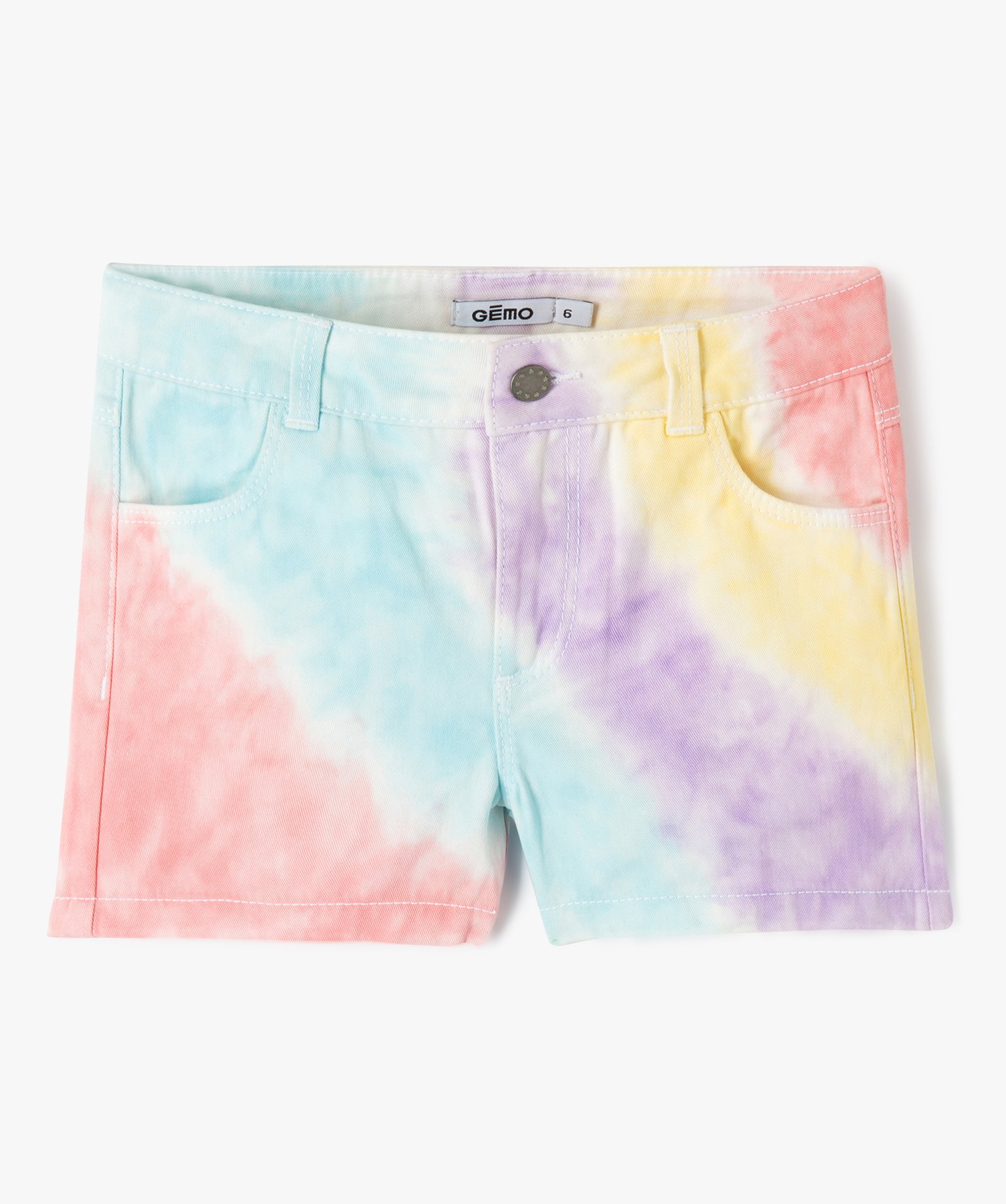 Short délavé en toile denim fille multicolore | GEMO