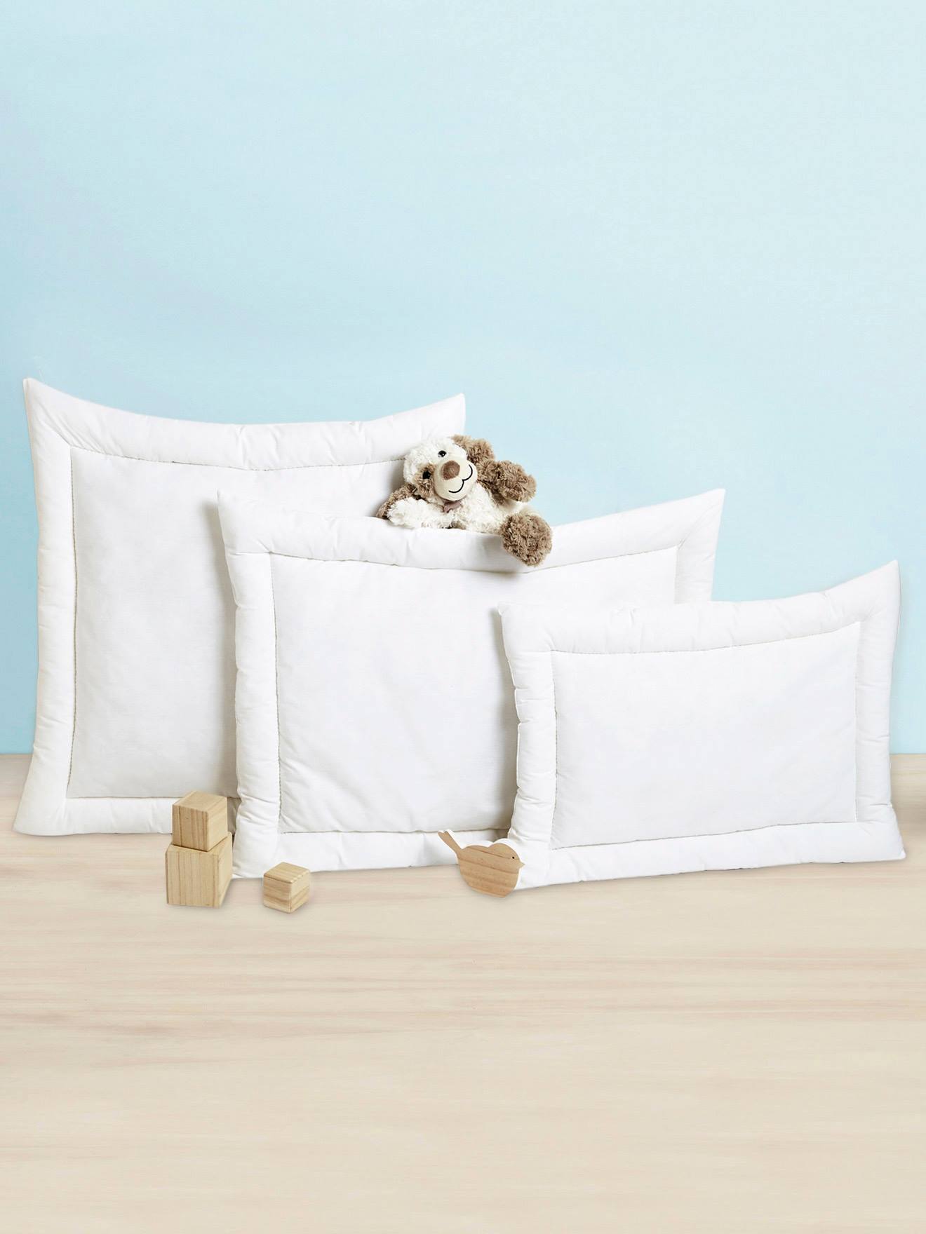Vertbaudet Bio-Kollektion: Kinder Kopfkissen mit Recycling-Polyester - weiß