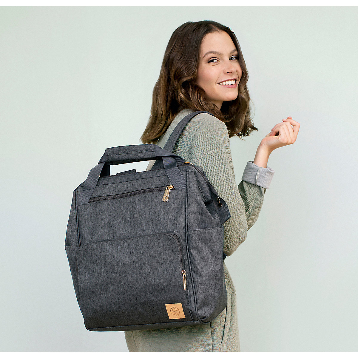 Wickelrucksack Goldie Glam anthracite, inkl. Zubehör & Wickelunterlage