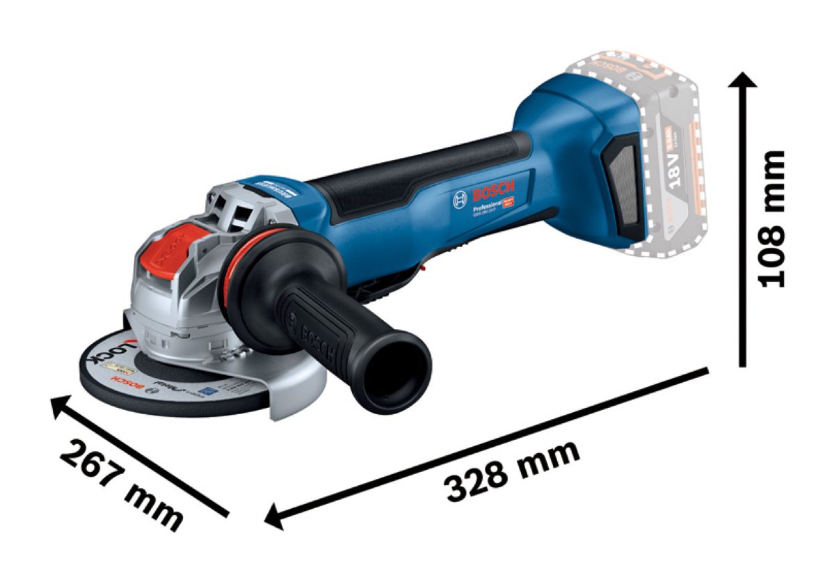 Bosch Blue 06019J4201 X-LOCK GWX 18 V-10 P Ασύρματος Γωνιακός Τροχός Χωρίς Μπαταρίες + Φορτιστή σε L-Boxx