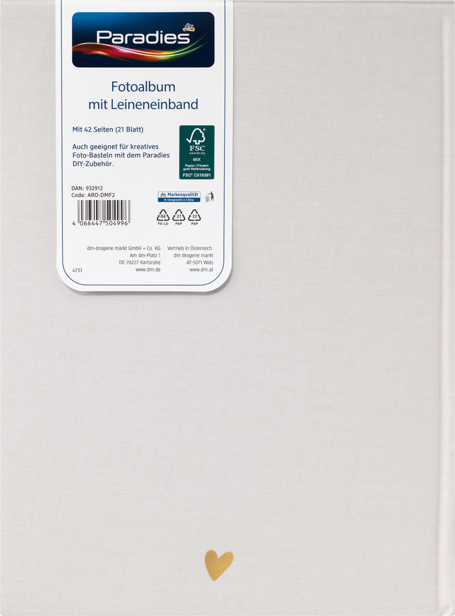 Fotoalbum mit Leineneinband, beige, 1 St