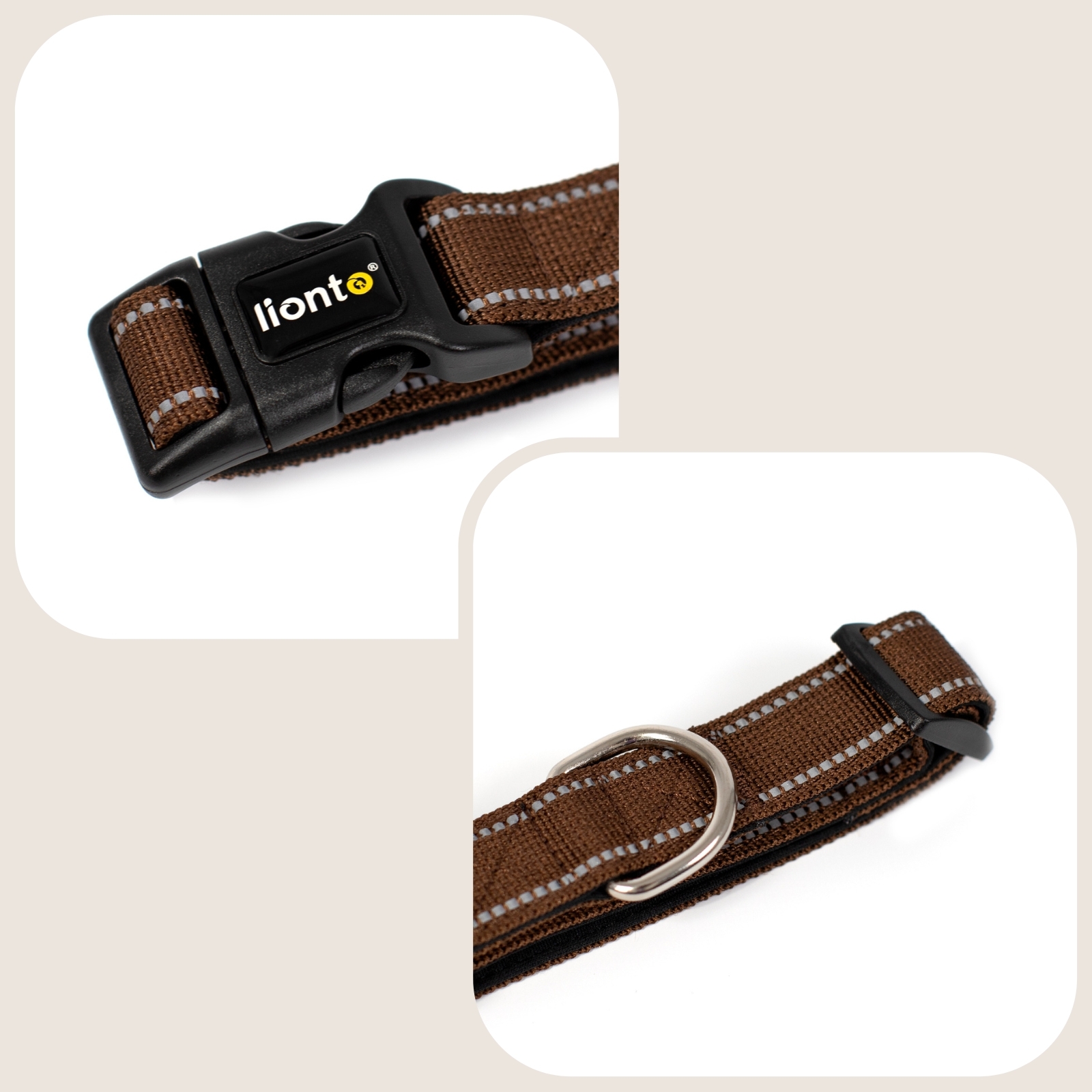 Lionto Hundehalsbänder Lionto verstellbares Hundehalsband braun XL