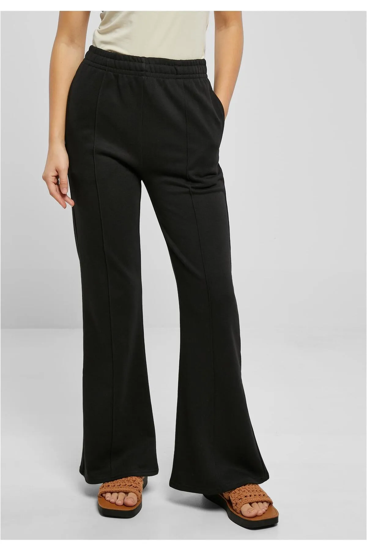Urban Classics  Damen Ladies Flared Pin Tuck Terry Pants