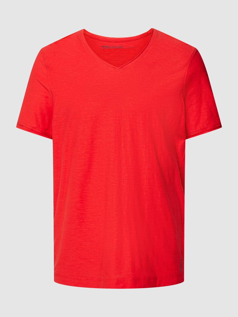 T-Shirt mit V-Ausschnitt in rot