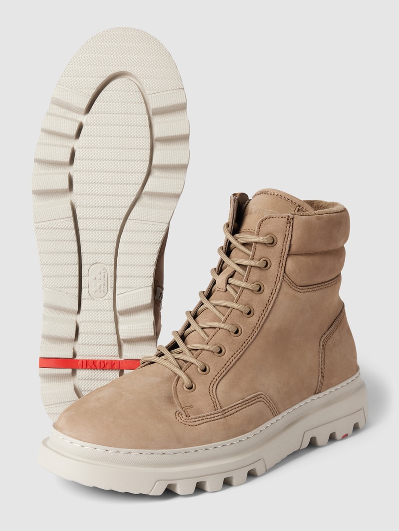 Schnürboots aus Leder Modell 'FOREST' in beige