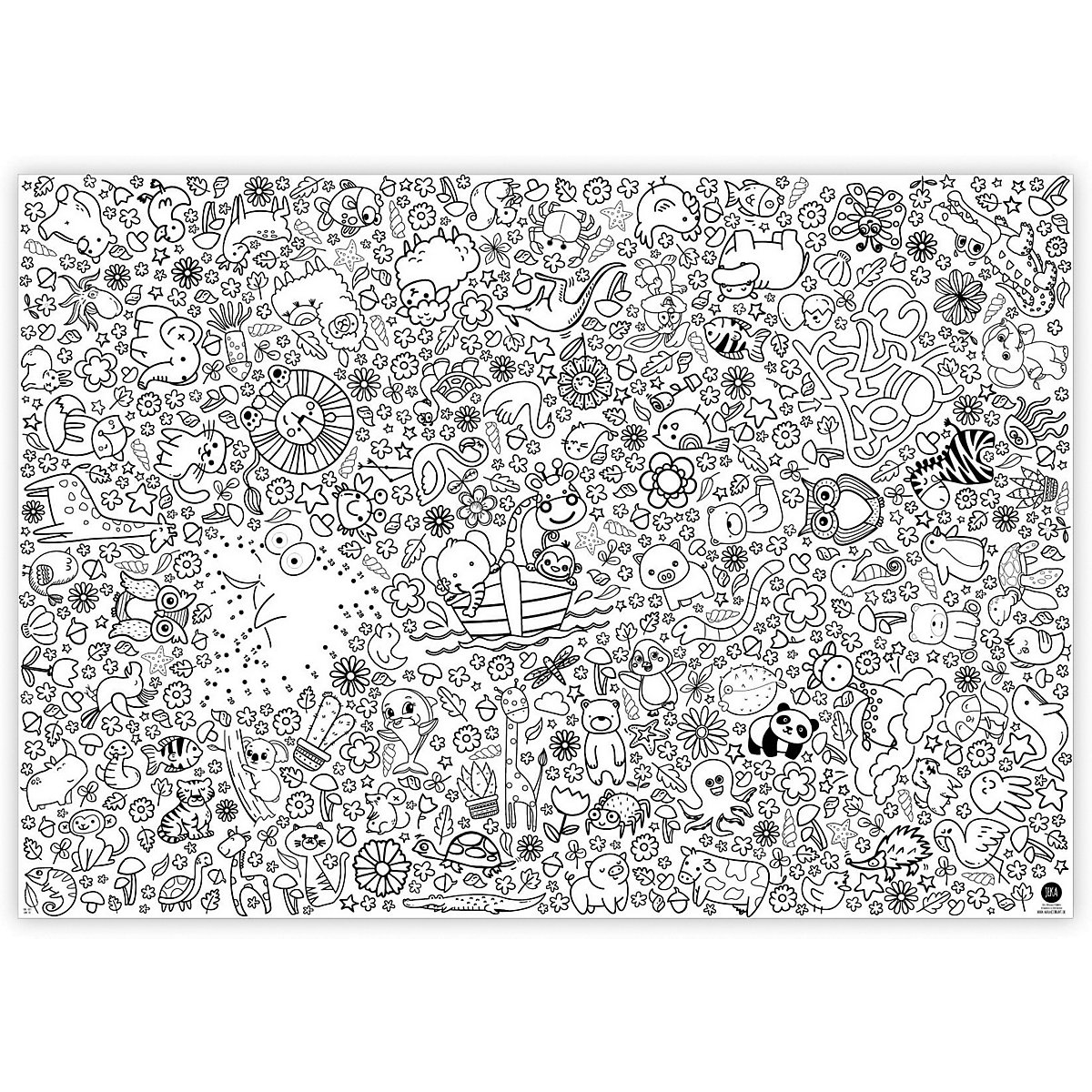 Mal Mich Bunt Ausmal-Tischdecke aus Papier: Zoo & Natur, 84,1x118,9cm