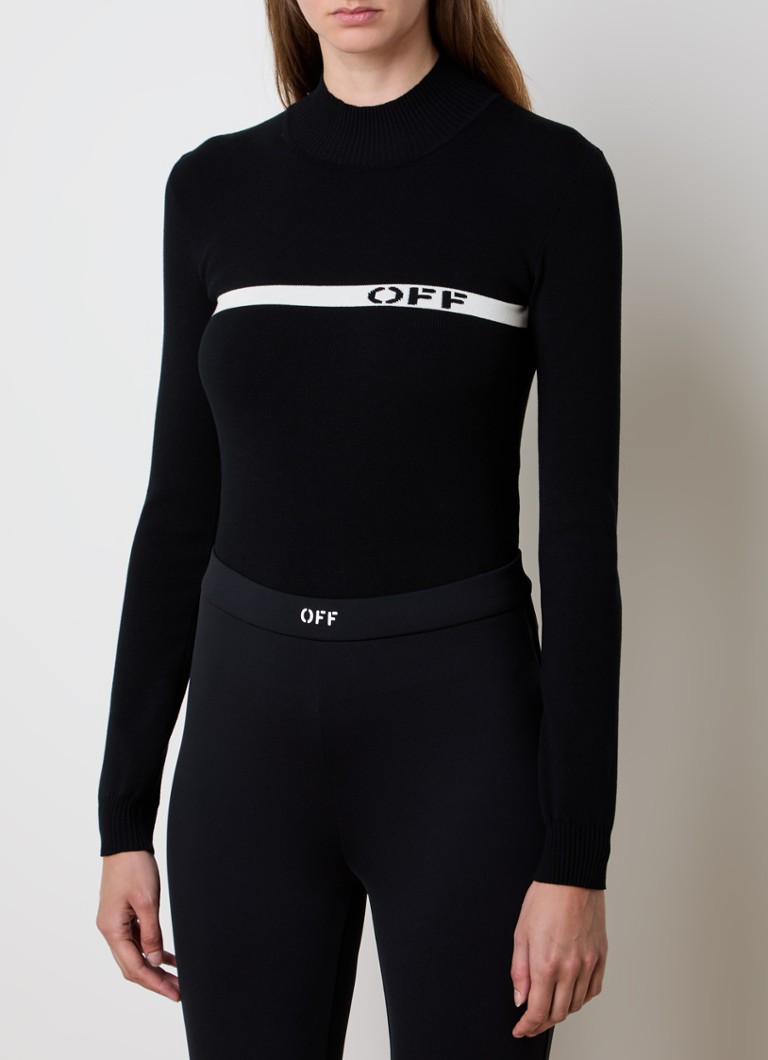 Jemně pletené polo tričko Off White s vyšívaným logem