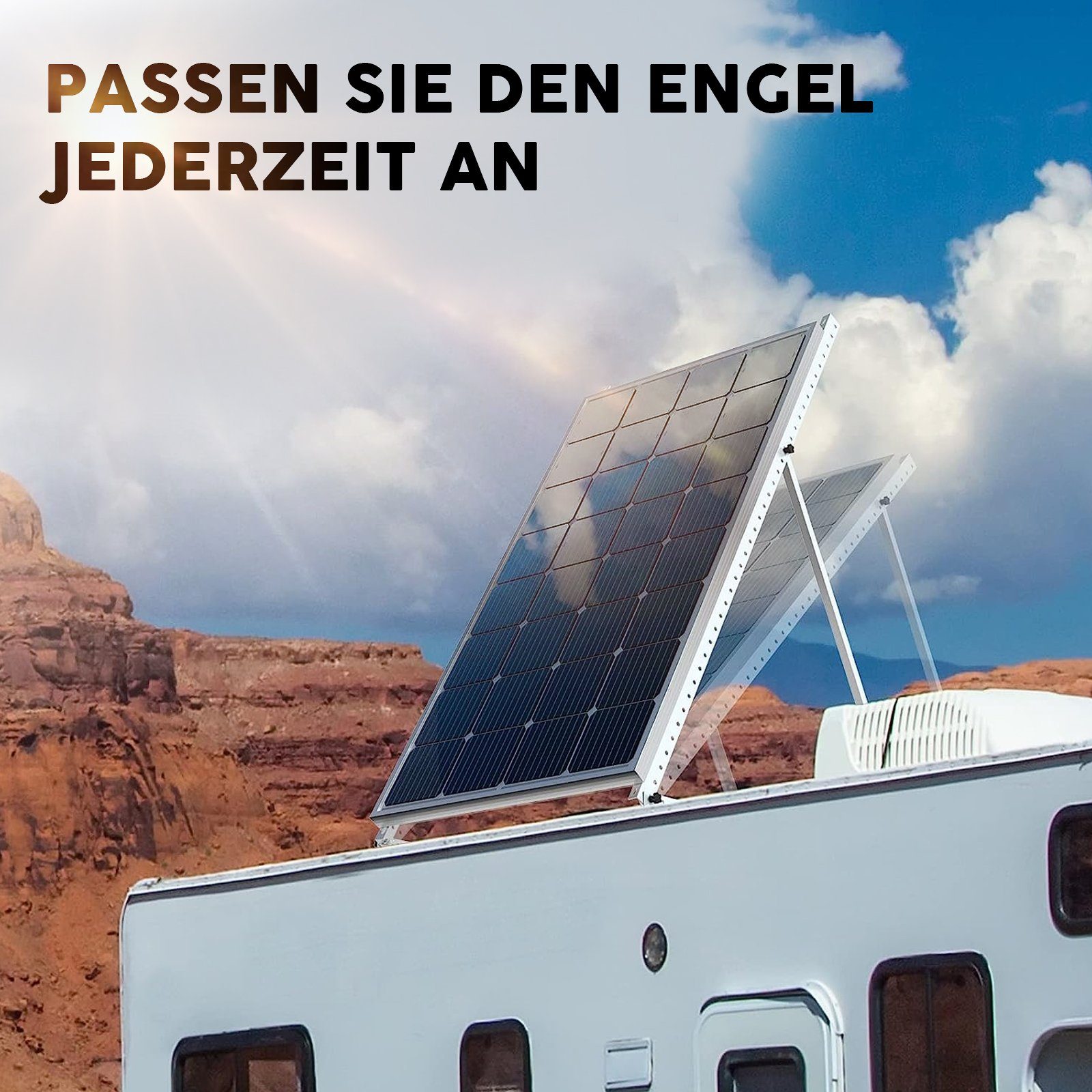 LETGOSPT Solarmodul 100W Monokristallin Solarpanel, 20A Ladegerät Kit, IP65 Wasserdichte Solargenerator