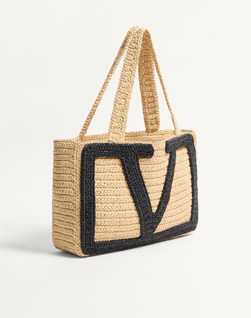 Valentino Garavani Viva Superstar Medium Raffia indkøbstaske