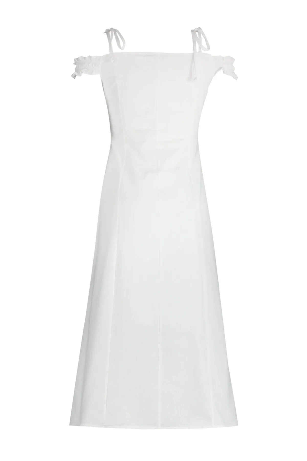Trendyol Collection  Ecru Tall A-Cut Midi Woven Carmen Collar Woven Dress TWOSS22EL00357