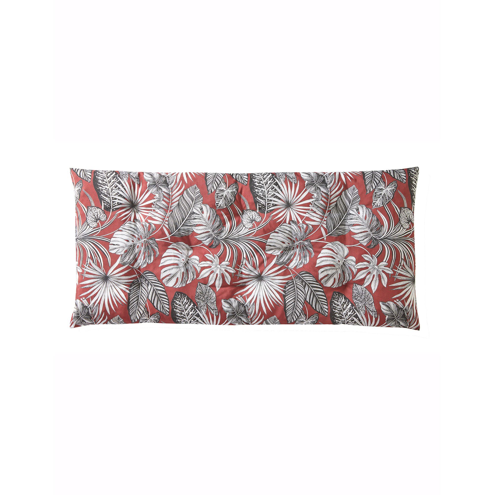Long coussin déco coton imprimé tropical