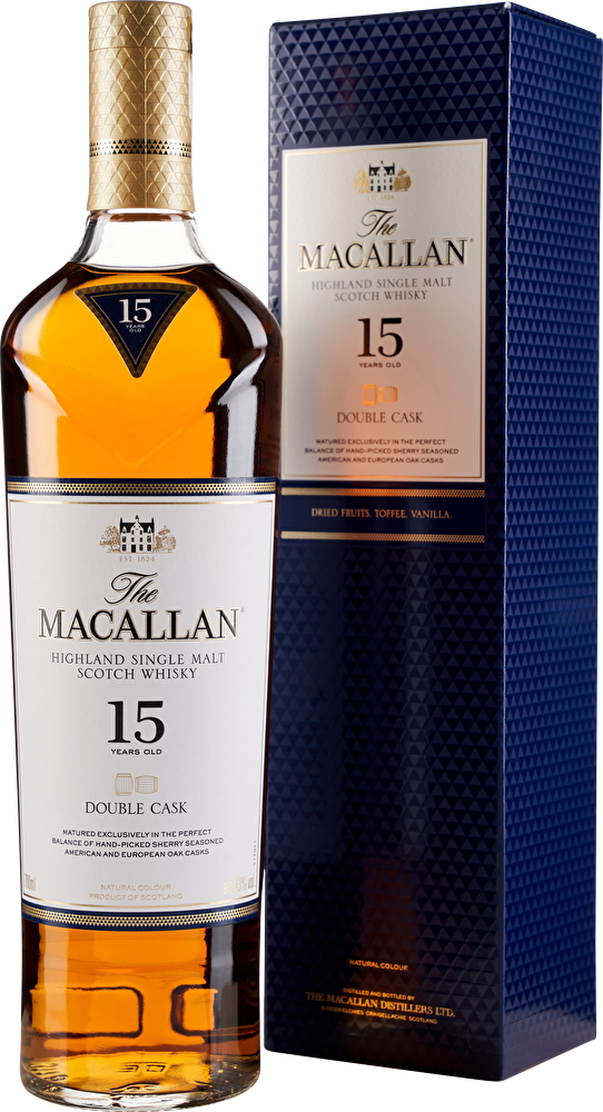 The Macallan Scotch Whisky Double Cask 15 YO 0,7 Liter im Geschenkkarton