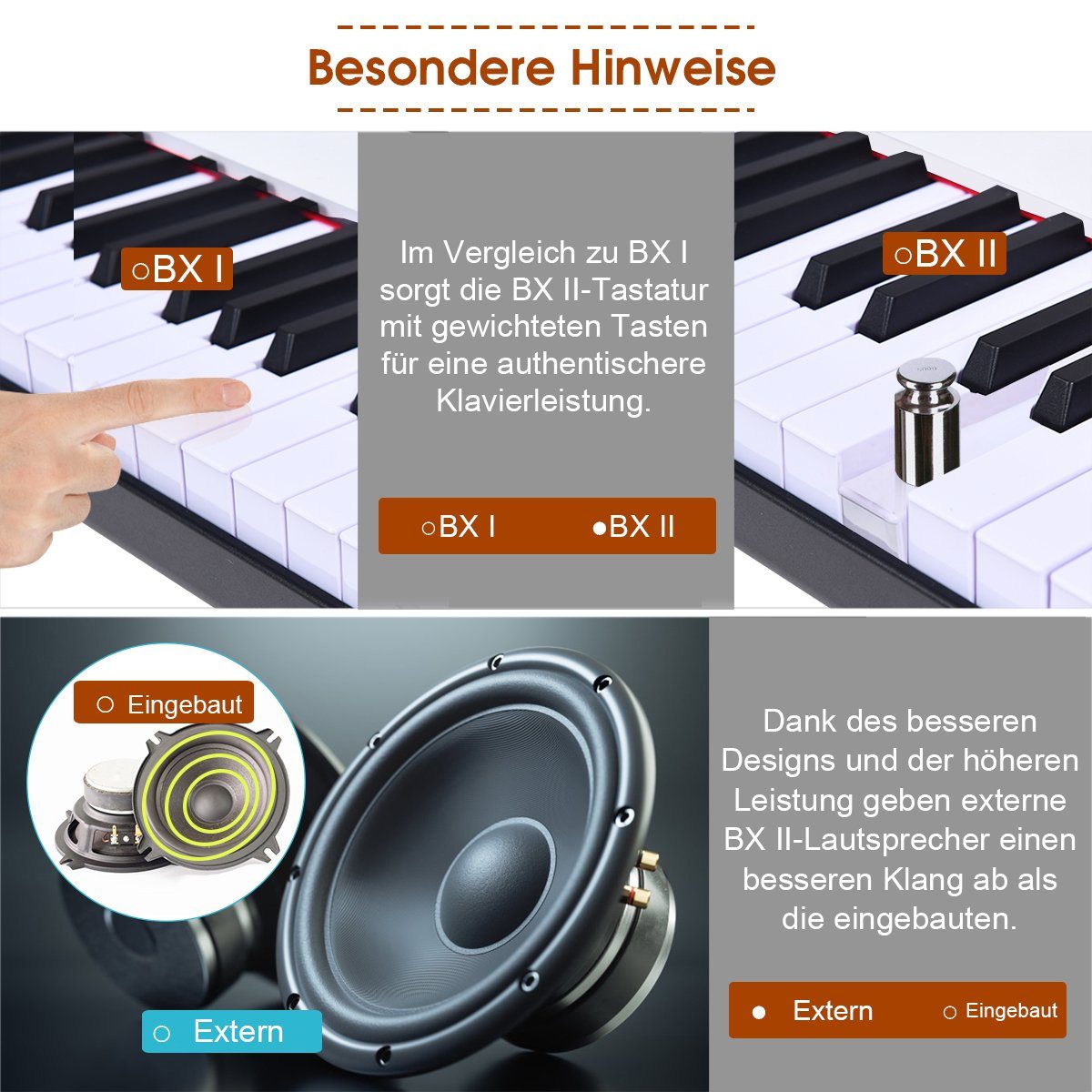 COSTWAY Home Keyboard 61 Tastatur, mit 128 Rhythmen / 128 Töne/ Bluetooth