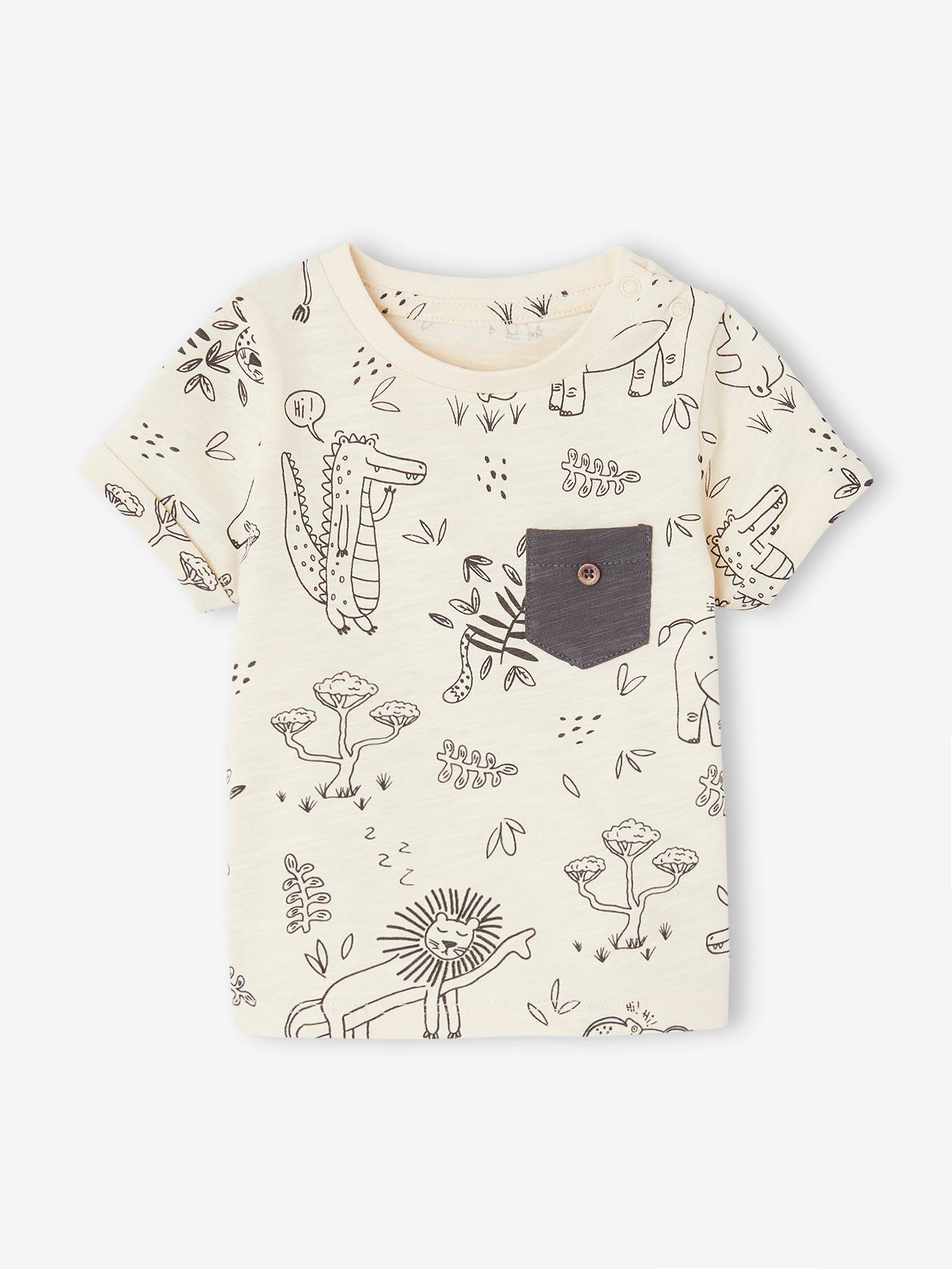 Vertbaudet Baby T-Shirt mit Dschungelprint Oeko-Tex - blau