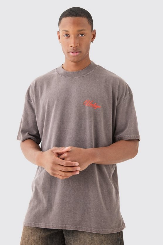 Oversize T-Shirt mit Art Deco Print