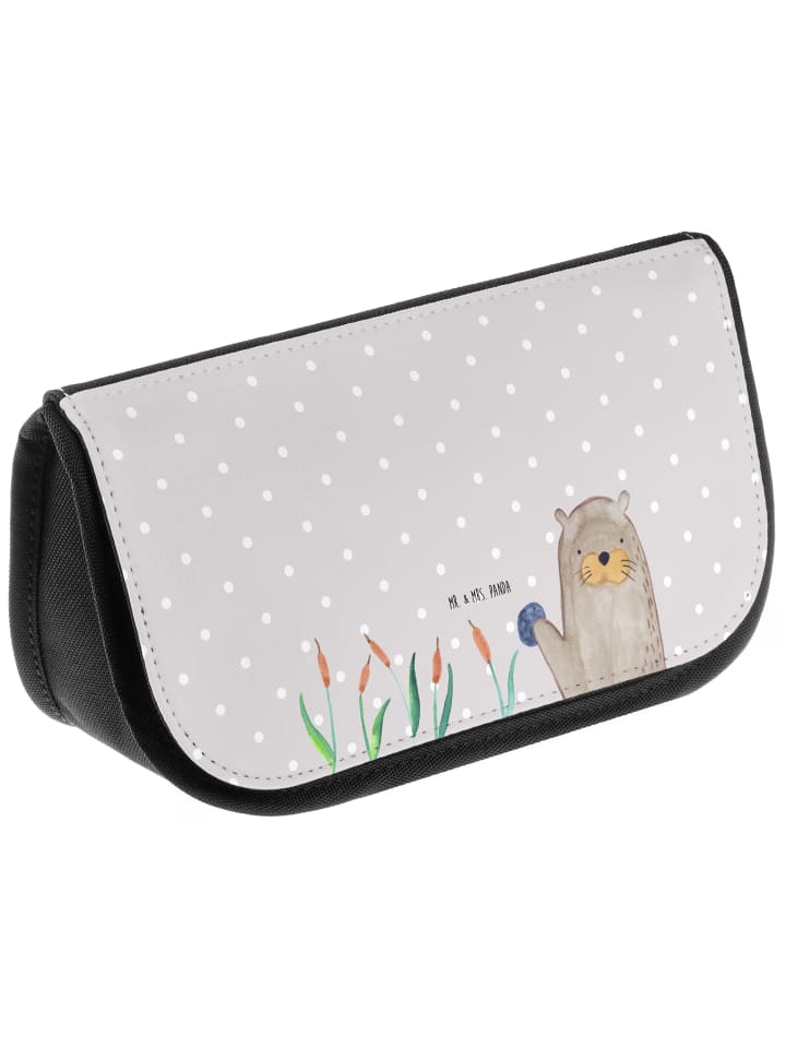 Mr. & Mrs. Panda Kosmetiktasche Otter Stein ohne Spruch in Grau Pastell günstig kaufen onesize