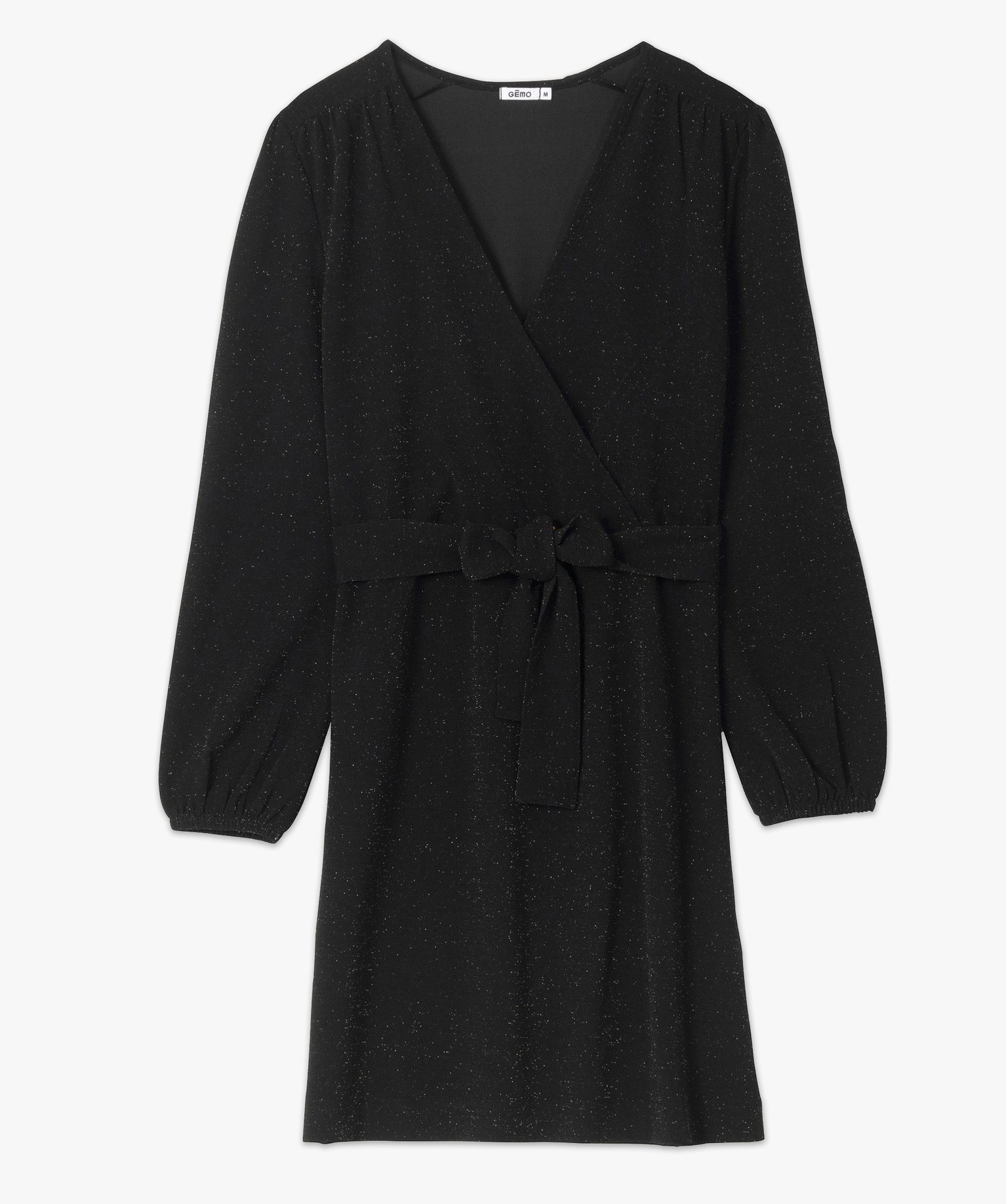 Robe femme à paillettes avec haut cache-cur noir | GEMO