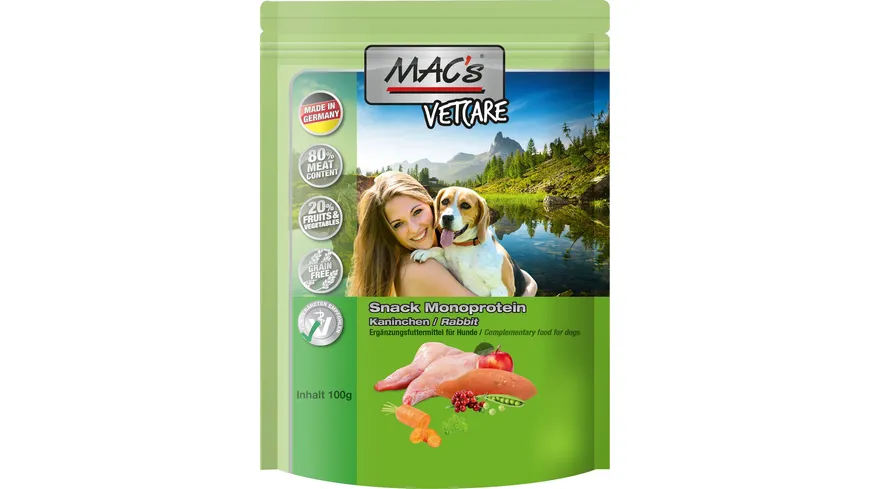 MAC´s DOG Hundesnack Mono Snack Kaninchen 100 g