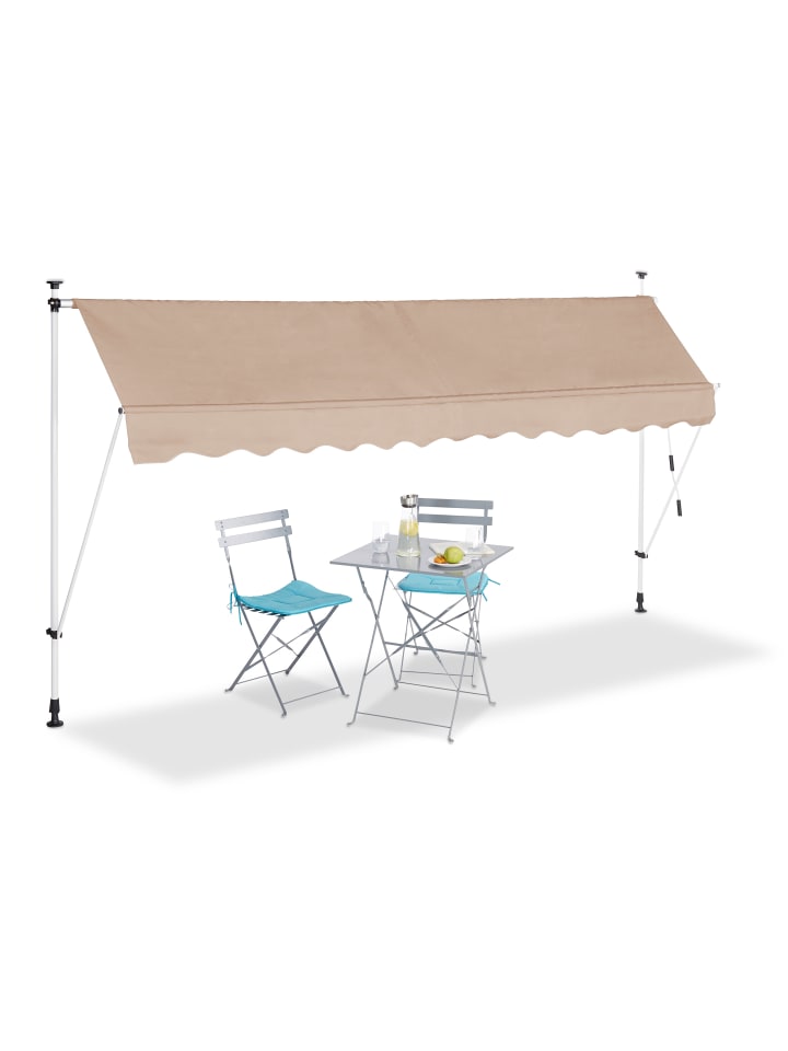 relaxdays Klemmmarkise in Beige 350 x 120 cm günstig kaufen onesize