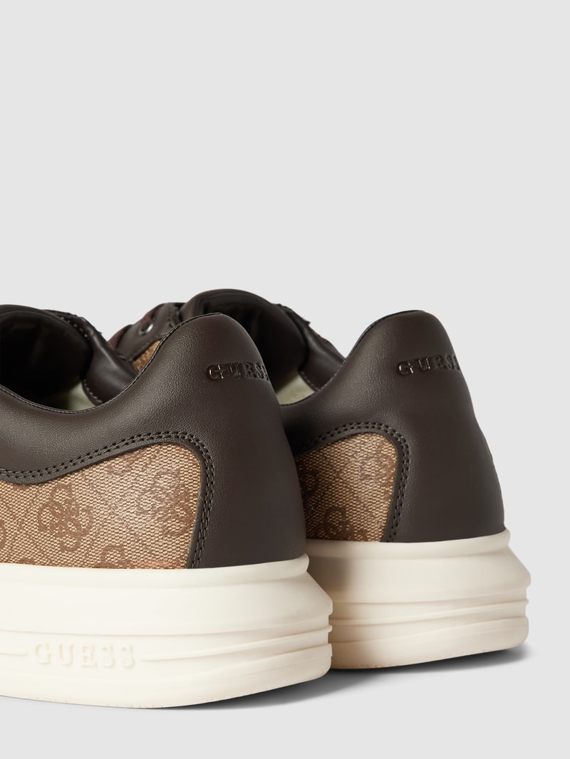 Sneaker mit Label-Print Modell 'VIBO' in mittelbraun