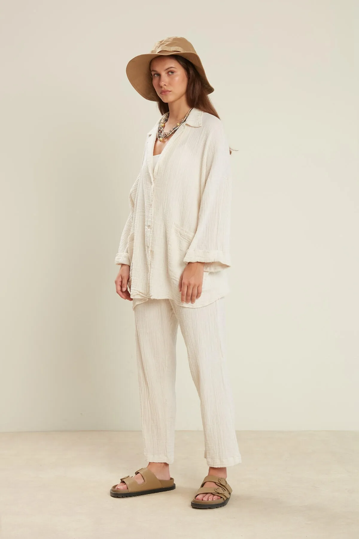 Manuka  MUSLIN-HOSE ECRU