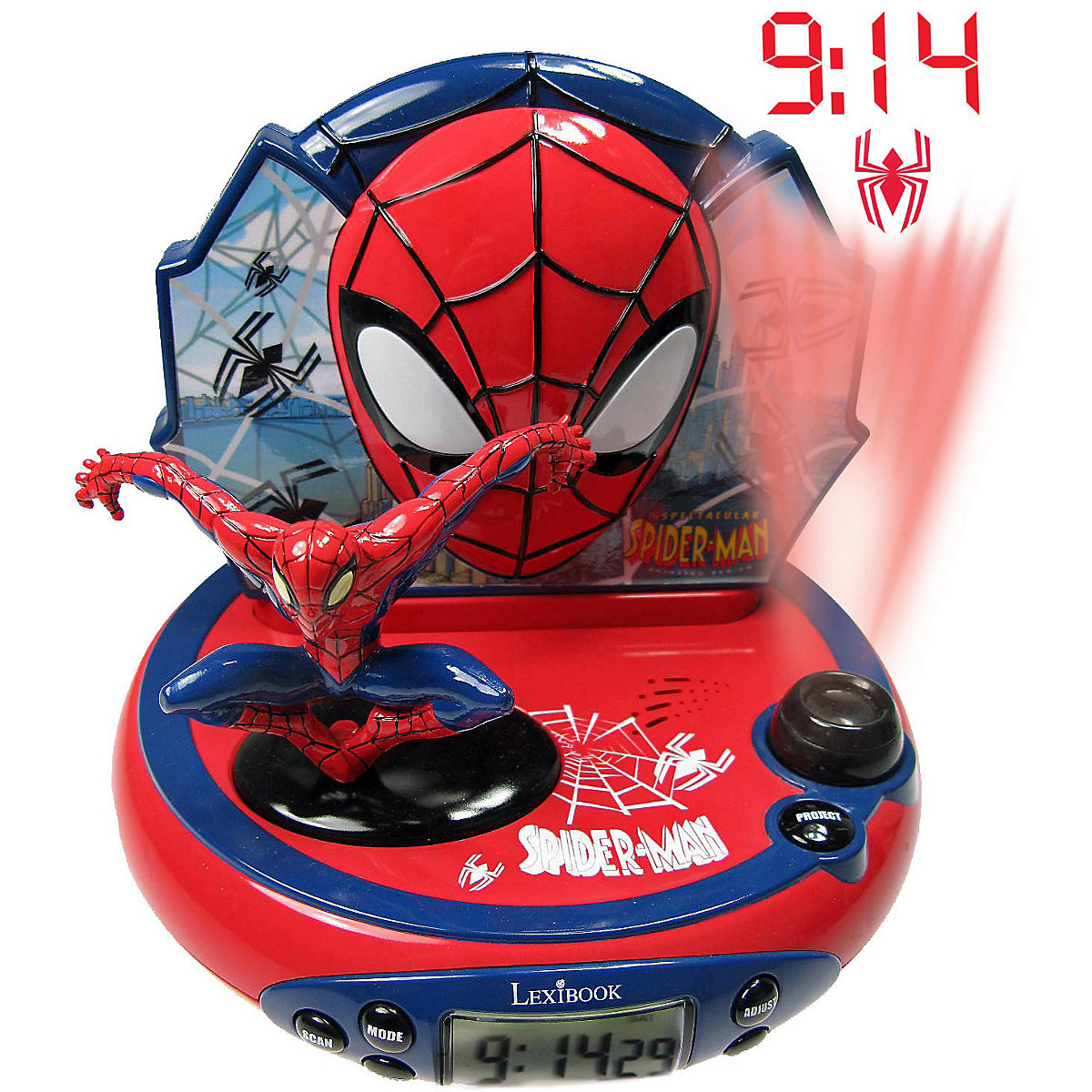 Spider-Man Radiowecker mit Projektion und Nachtlicht