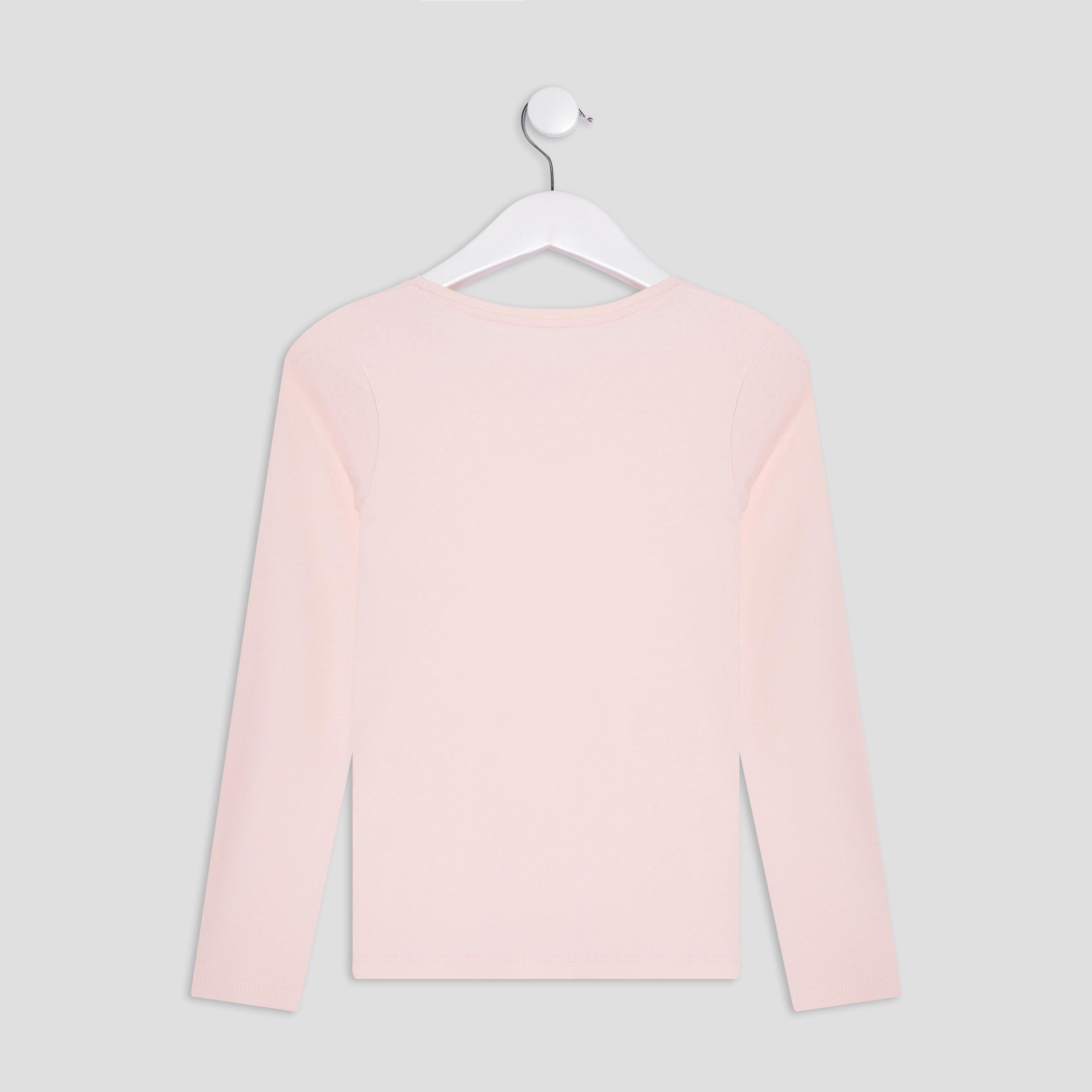 T-shirt en coton manches longues rose fille | La Halle