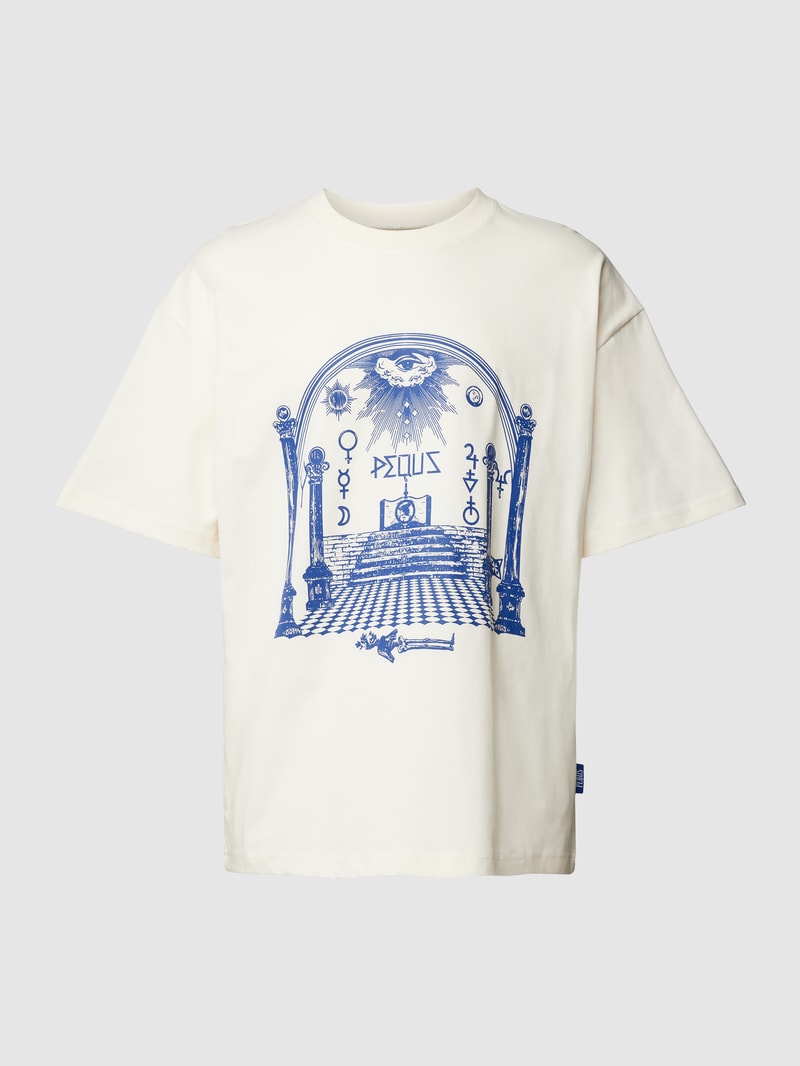 T-Shirt mit Motiv-Print in offwhite