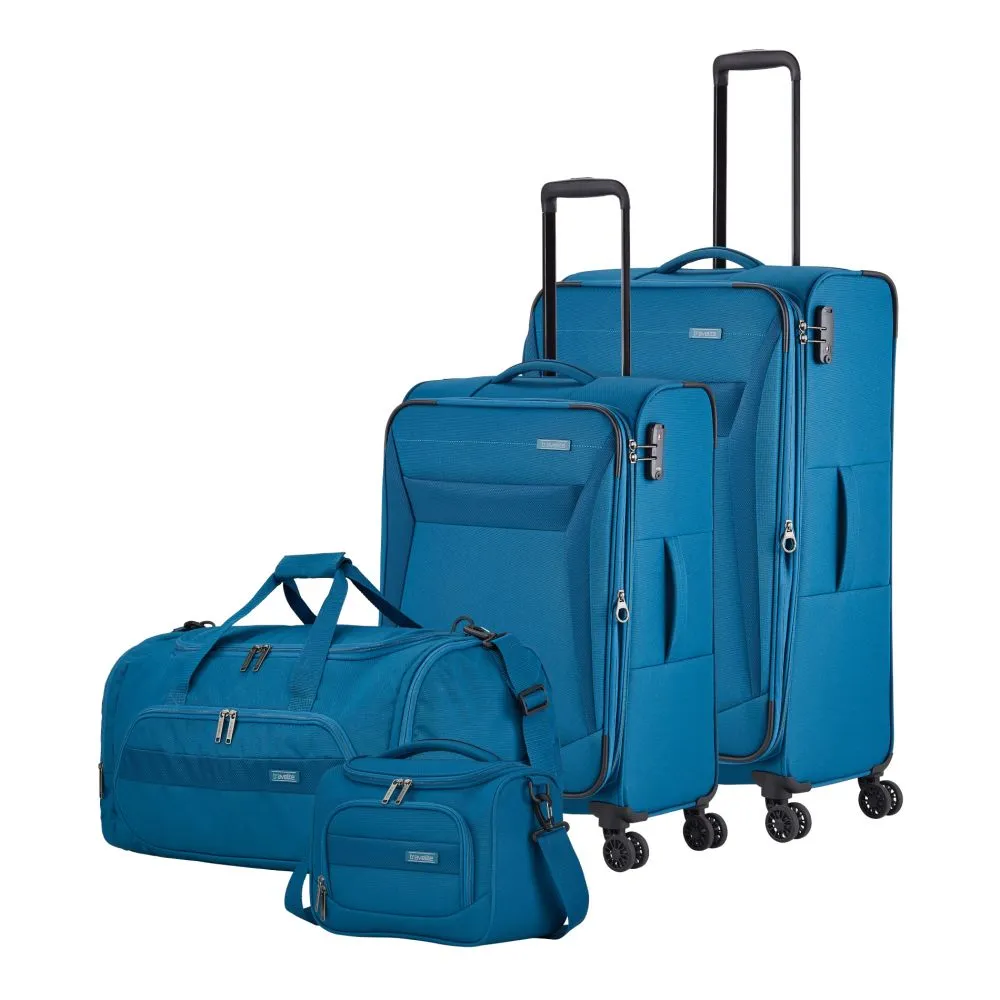 Travelite CHIOS Kofferset mit 4 Rollen Gr. L\/M (inkl. Reisetasche + Beautycase) - Petrol