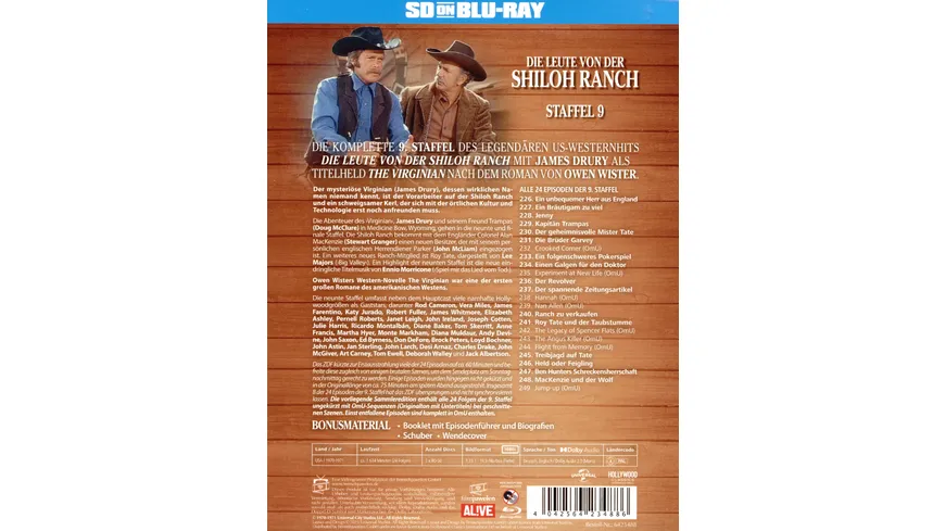 Die Leute von der Shiloh Ranch - Staffel 9 (SD on Blu-ray) (Fernsehjuwelen)  [2 BRs]