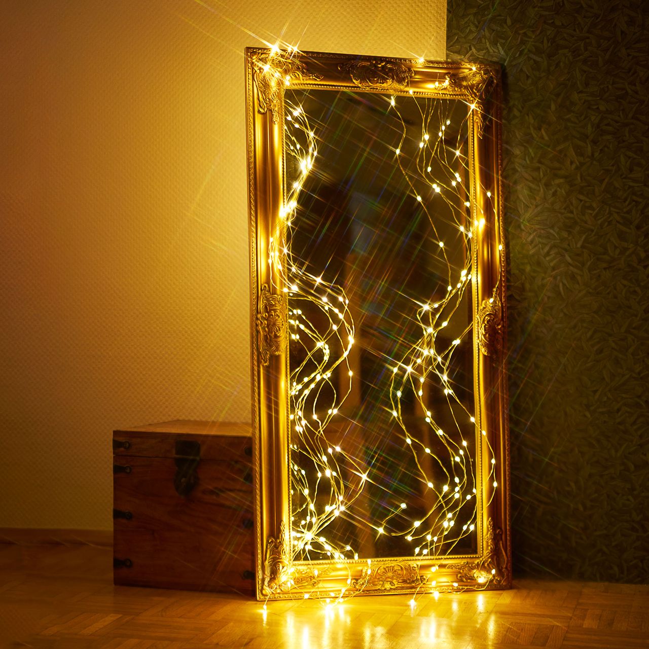 Weles AMARE LED Lichterschweif Länge pro Strang 1,9 m (zzgl. 5 m Zuleitung), LED Farbe warmweiß, für den Innen- und Außenbereich, 8 Leuchtmodi/Fernbedienung/Timer/Dimmfunktion