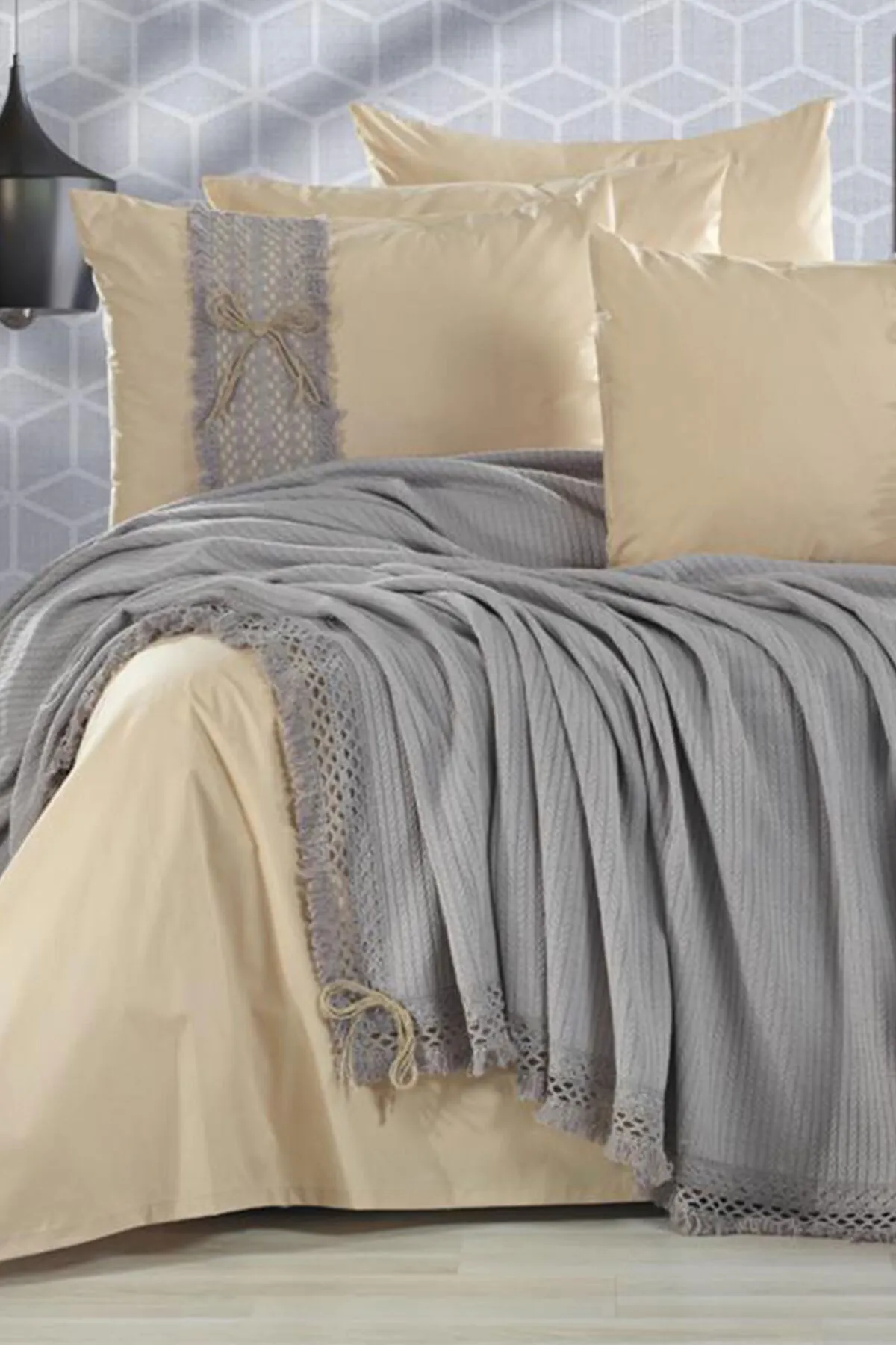 Çeyiz Diyarı  Rapunzel Pique Set 6-teilig Grau Beige