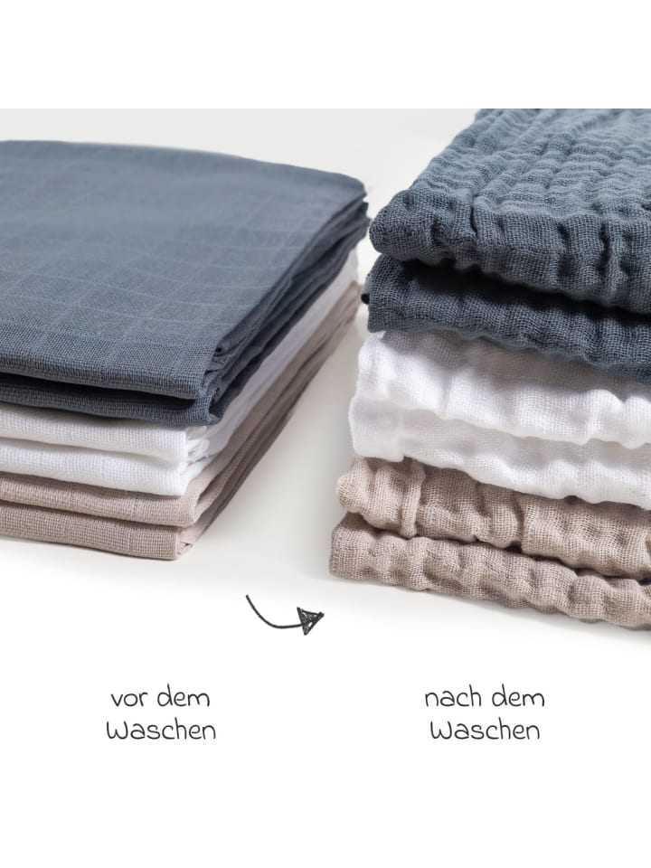 Makian Mullwindel / Mulltuch 6er Pack 80 x 80 cm - Graphit in beige,grau günstig kaufen onesize