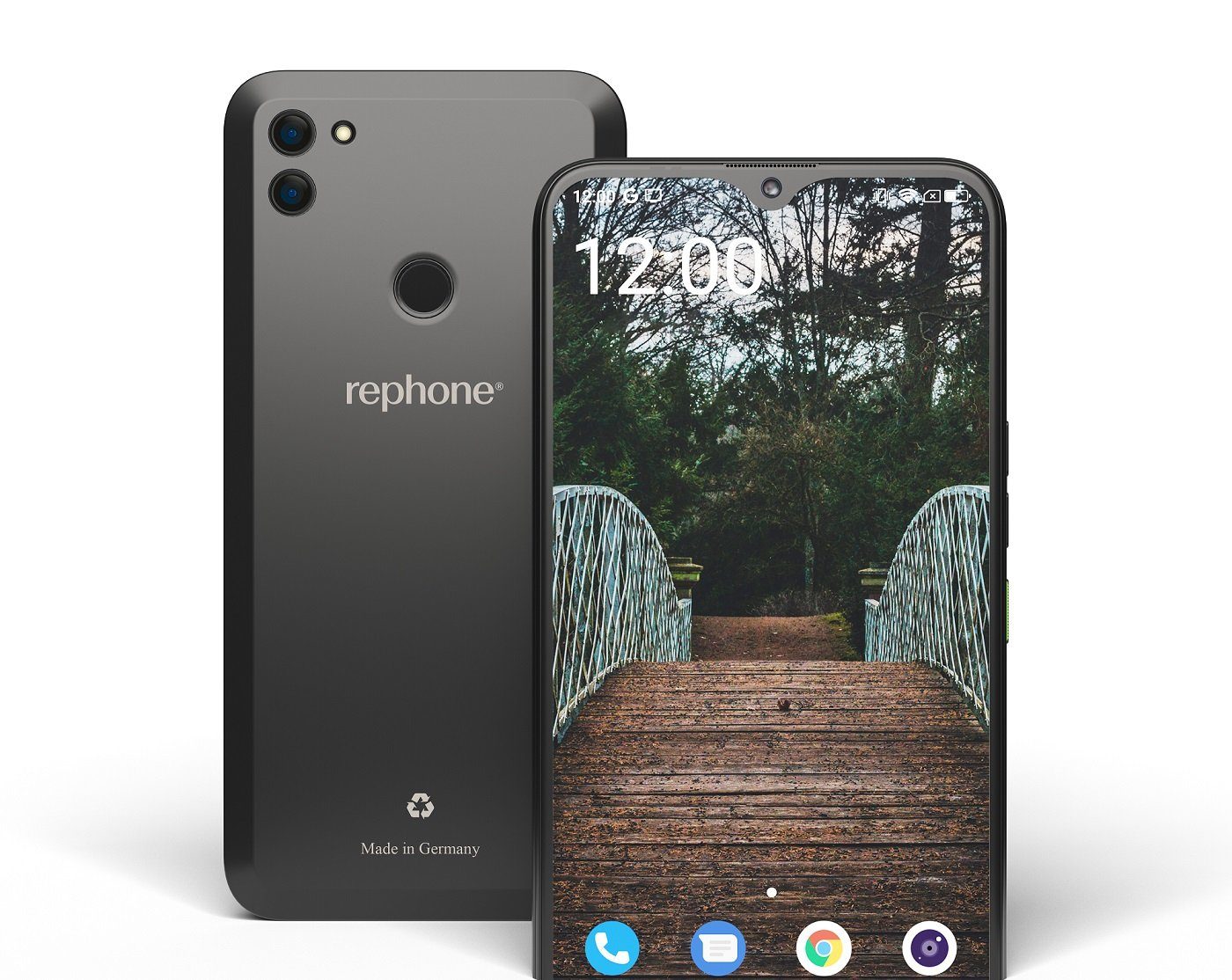 rephone REPHONE Powered by Gigaset 128 GB Schwarz Dual SIM Handy (6,3 Zoll, 128 GB Speicherplatz, 64 MP Kamera)