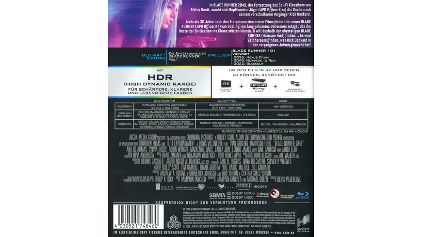 Blade Runner 2049  (4K Ultra HD) (+ Blu-ray)