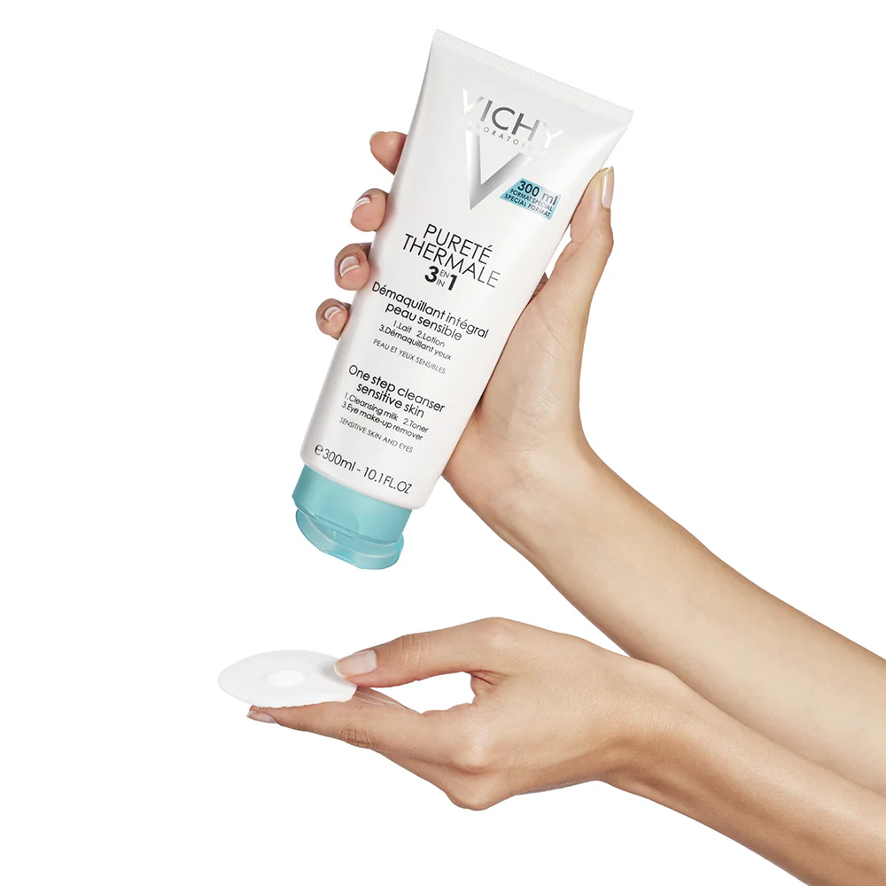Pureté Thermale 3-in-1 Reinigungsmilch für empfindliche Haut – Gesichtsreinigungsmilch, Gesichtswasser, Augen-Make-up-Entferner