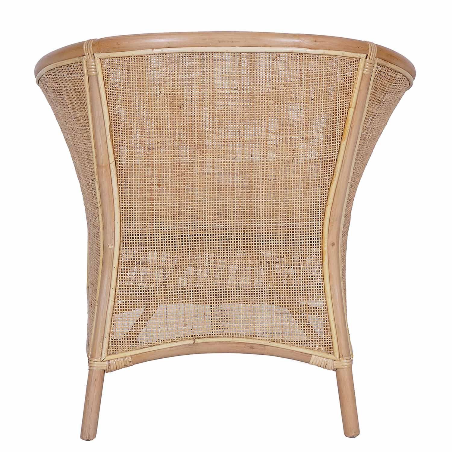 Casa Moro Rattanstuhl Rattansessel Sumatra Natur mit Sitzkissen Loungesessel halbrund, aus hochwertigen Natur-Rattan geflochten