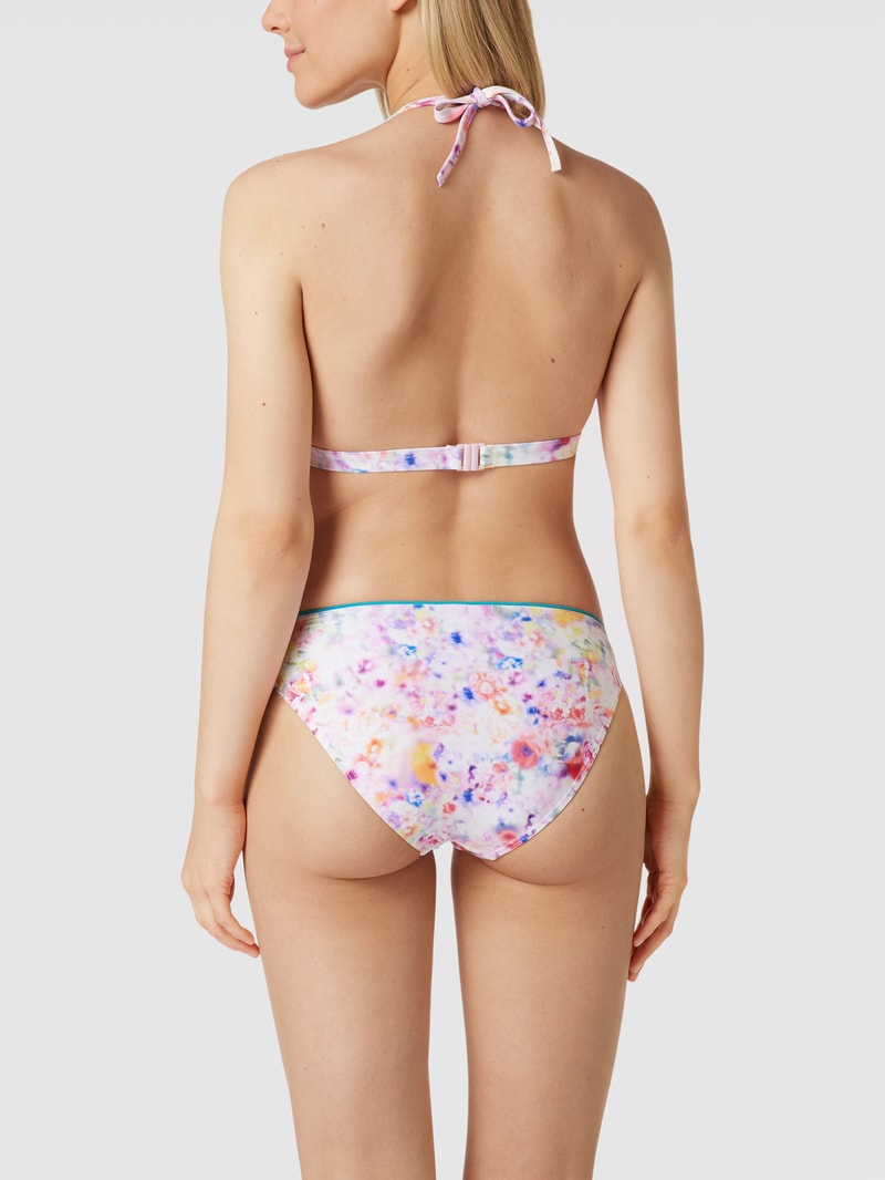 Bikini-Oberteil mit Allover-Muster in blau