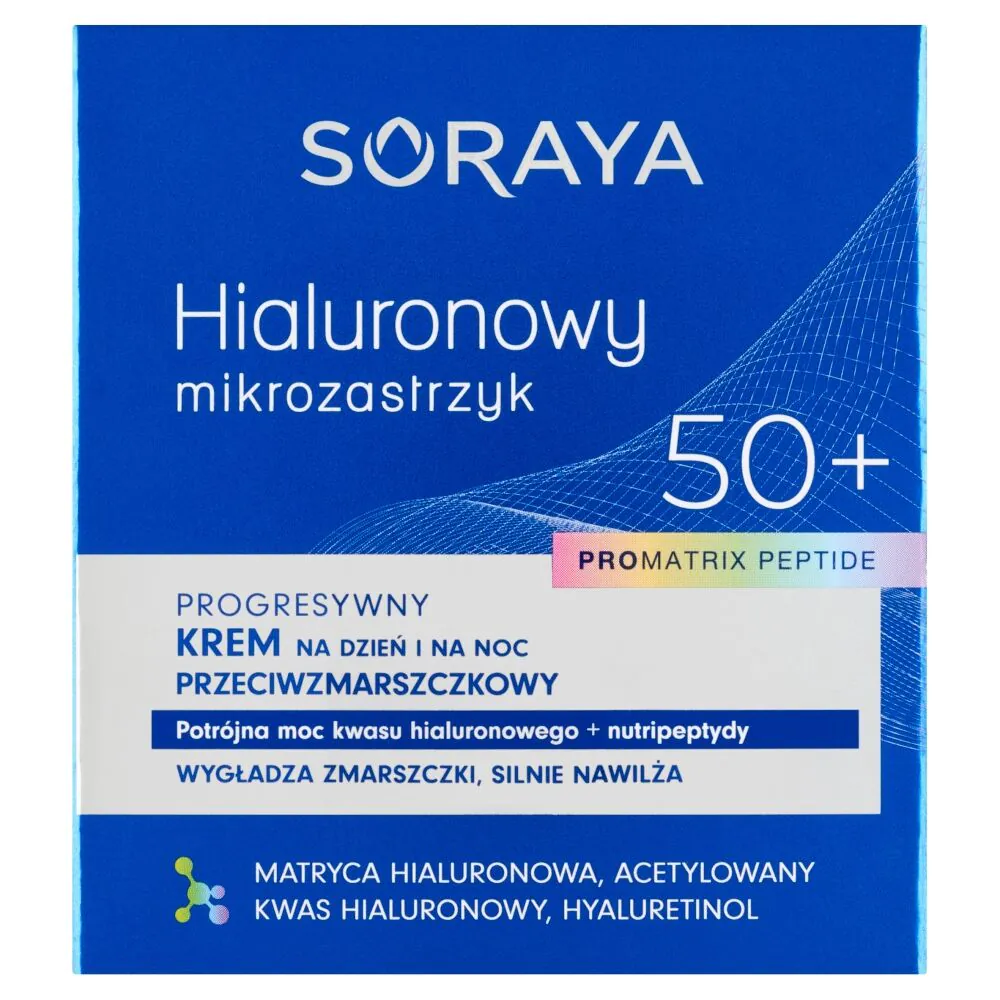 „Soraya“ hialurono rūgšties mikroinjekcijos kremas nuo raukšlių 50+ dienai ir nakčiai